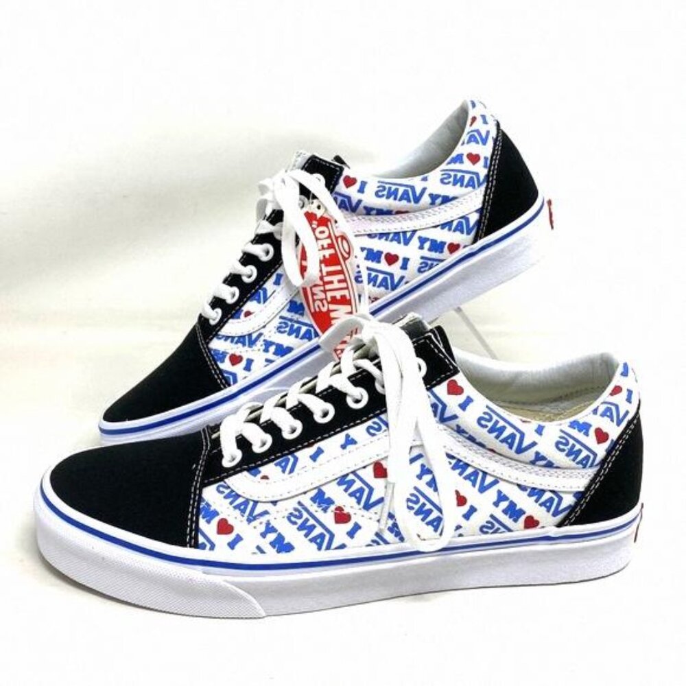 VANS Old Skool Skate Shoes Men Suede Black White Canvas Alsu01240 Custom Top Low